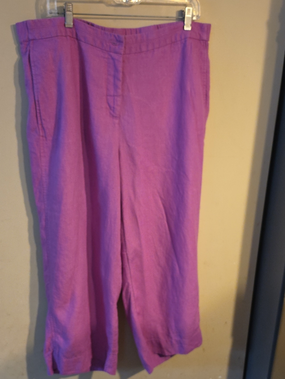 J. Jill Lavender Wide-Leg Linen-Blend Pants